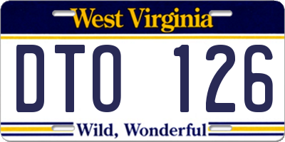 WV license plate DTO126