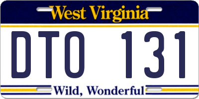 WV license plate DTO131