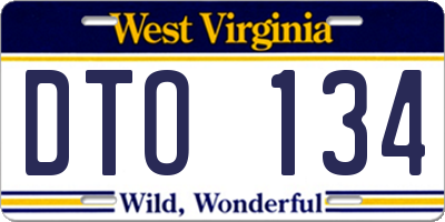 WV license plate DTO134