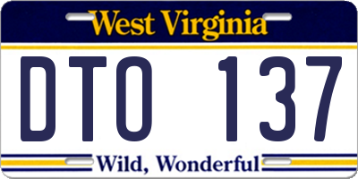 WV license plate DTO137
