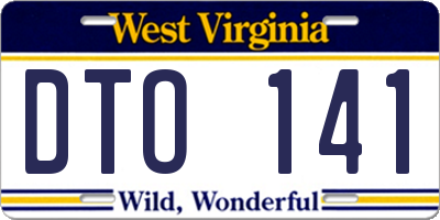 WV license plate DTO141