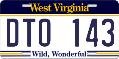 WV license plate DTO143