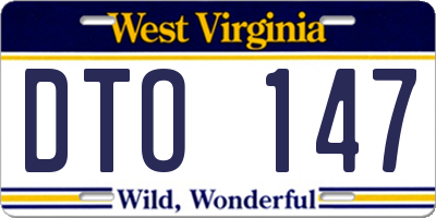 WV license plate DTO147