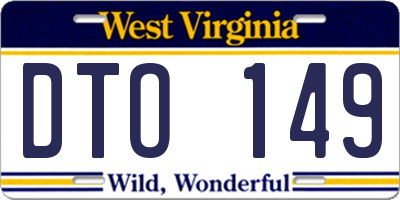 WV license plate DTO149