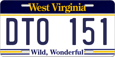 WV license plate DTO151