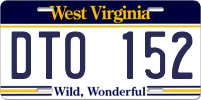 WV license plate DTO152