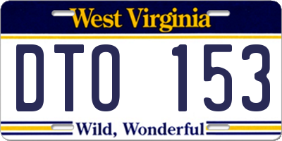WV license plate DTO153