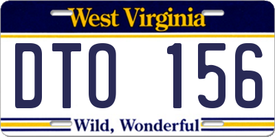 WV license plate DTO156