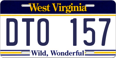 WV license plate DTO157