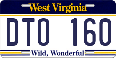 WV license plate DTO160