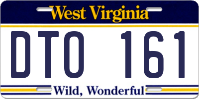 WV license plate DTO161