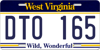 WV license plate DTO165