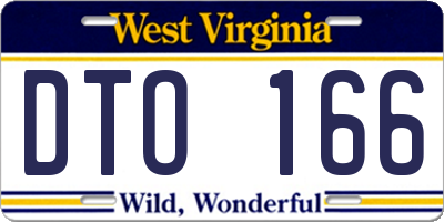 WV license plate DTO166