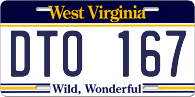 WV license plate DTO167