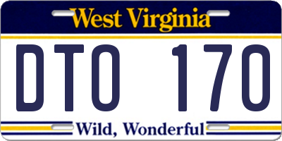 WV license plate DTO170