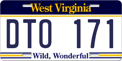 WV license plate DTO171