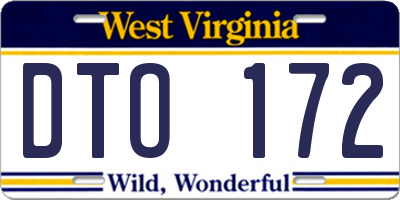 WV license plate DTO172