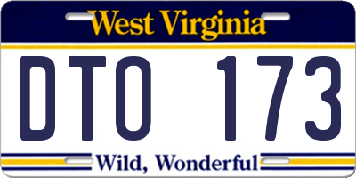 WV license plate DTO173