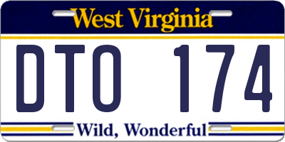 WV license plate DTO174