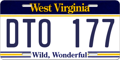 WV license plate DTO177