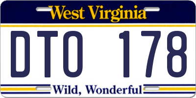 WV license plate DTO178
