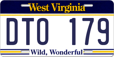 WV license plate DTO179