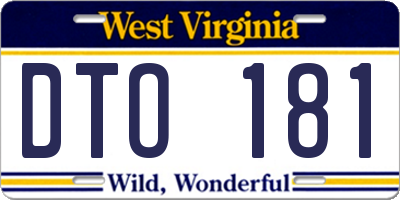 WV license plate DTO181