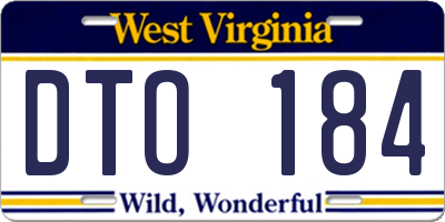 WV license plate DTO184