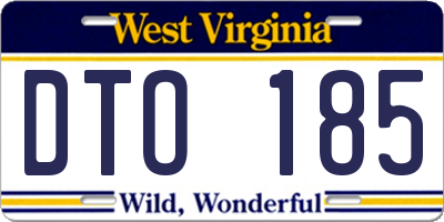 WV license plate DTO185