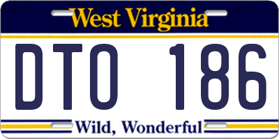 WV license plate DTO186