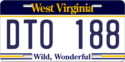 WV license plate DTO188