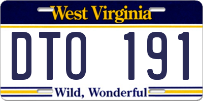 WV license plate DTO191