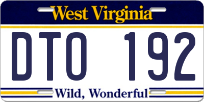 WV license plate DTO192
