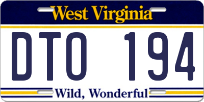 WV license plate DTO194
