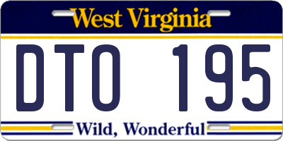 WV license plate DTO195