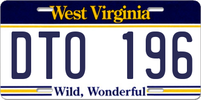 WV license plate DTO196