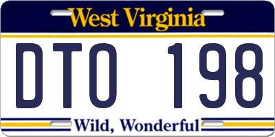 WV license plate DTO198