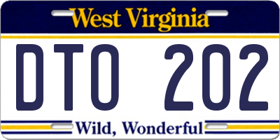 WV license plate DTO202