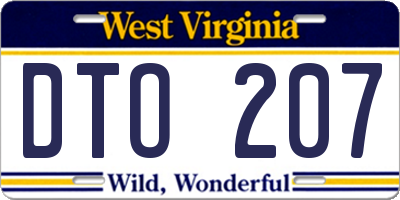 WV license plate DTO207