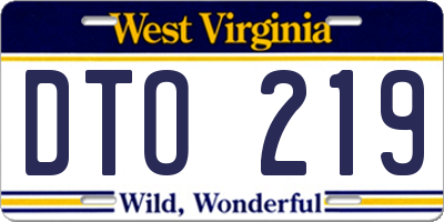 WV license plate DTO219