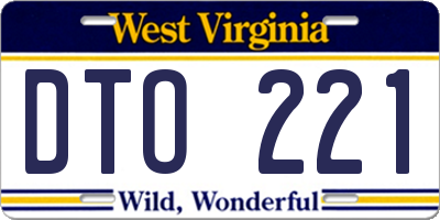 WV license plate DTO221