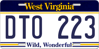 WV license plate DTO223