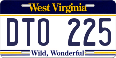 WV license plate DTO225