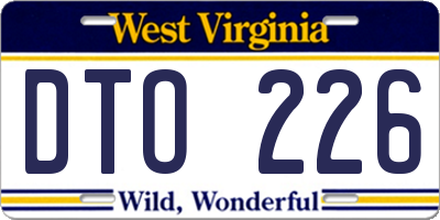 WV license plate DTO226