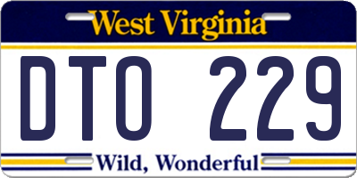 WV license plate DTO229