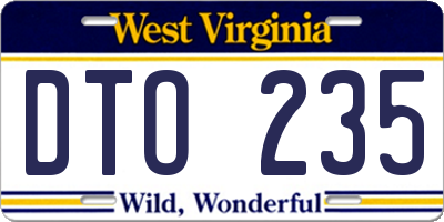 WV license plate DTO235