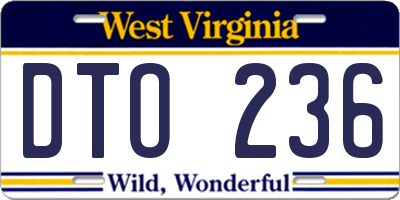 WV license plate DTO236