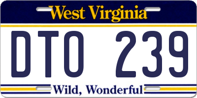 WV license plate DTO239