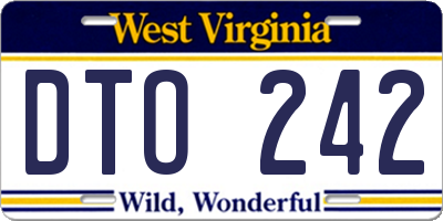 WV license plate DTO242