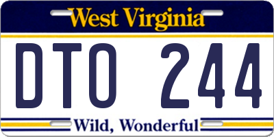 WV license plate DTO244